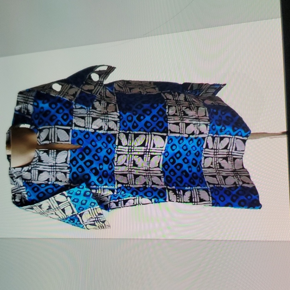 MEN AND YOUTHS SHIRT ANKARA TOP AFRICAN PRINT WITH SHORT SLEEVES. CHEST 44 INCH